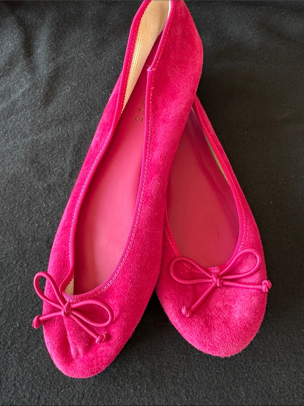 Talbots Hot Pink Suede Ballet Flats